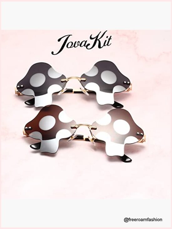 Mushroom Shaped Sunglasses Rimless Retro Sun Glasses UV400 main image 4